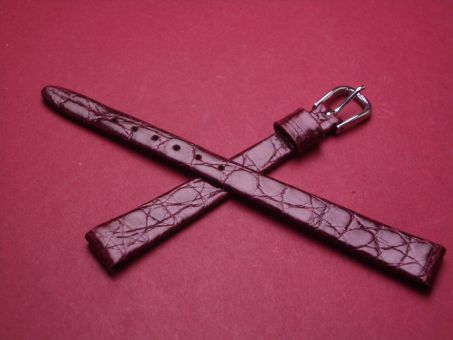Krokodil-Leder-Armband, 10mm im Verlauf auf 7mm, Farbe: beere 