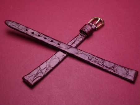 Krokodil-Leder-Armband, 10mm im Verlauf auf 7mm, extra Lang, Farbe: beere 