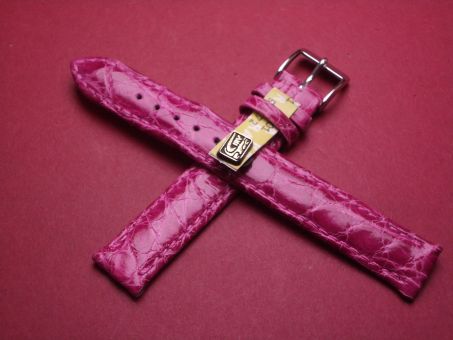 Louisiana Krokodil-Leder-Armband, 14mm, Farbe: pink glänzend 