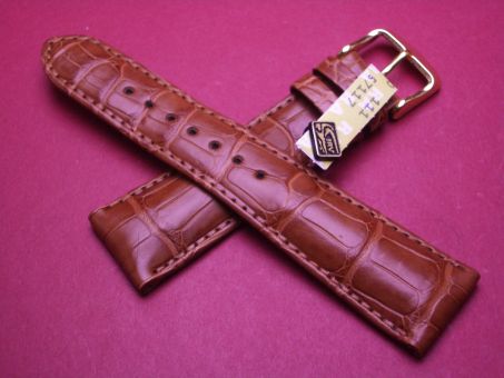 Louisiana Krokodil-Leder-Armband, 22mm auf 18mm, Farbe: braun 