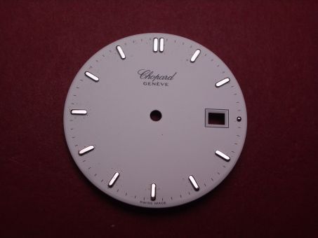 Chopard Zifferblatt, Ø 27,4mm, weiß mit silberfarbenen Inlays 