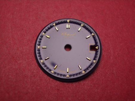 Chopard Zifferblatt, Ø 18,0mm, dunkelblau mit goldfarbenen Inlays 