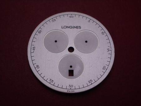 Longines Zifferblatt, Ø 36,9mm, silber, leicht beschädigt 
