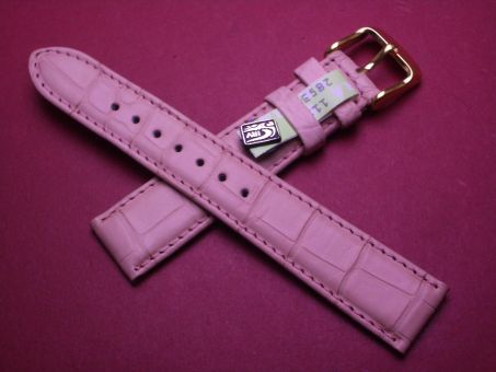 Louisiana Krokodil-Leder-Armband, 18mm im Verlauf auf 16mm, Farbe: lachs 