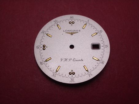 Longines Zifferblatt, Ø 29,0mm, silber mit goldfarbenen Inlays 