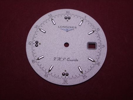 Longines Zifferblatt, Ø 29,0mm, silber mit silberfarbenen Inlays 