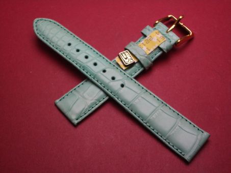 Louisiana Krokodil-Leder-Armband, 18mm im Verlauf auf 16mm, Farbe: türkis 