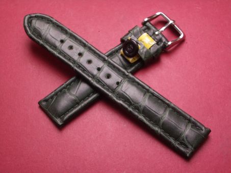 Louisiana Krokodil-Leder-Armband, 18mm, Farbe: dunkelgrün 