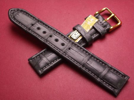 Louisiana Krokodil-Leder-Armband, 18mm, Farbe: dunkelgrau 