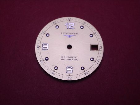 Longines Zifferblatt, Ø 27,5mm, gold mit goldfarbenen Inlays, leicht beschädigt 