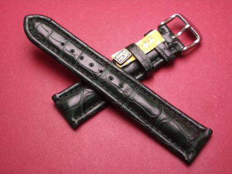 Louisiana Krokodil-Leder-Armband, 20mm im Verlauf auf 18mm, Farbe: dunkelgrün 