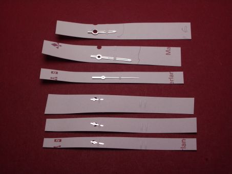 Breitling Zeigersatz, Stahl, mit Leuchtmasse 