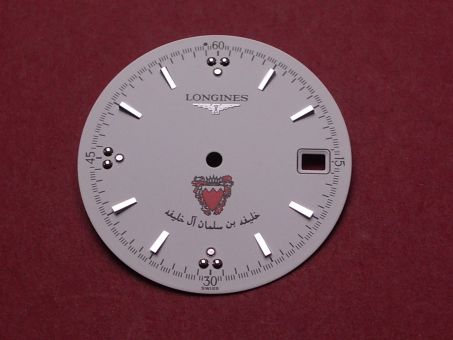 Longines Zifferblatt, Ø 28,5mm, weiß mit silberfarbenen Inlays 