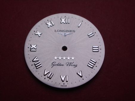Longines Zifferblatt, Ø 26,5mm, silber mit silberfarbenen Inlays 