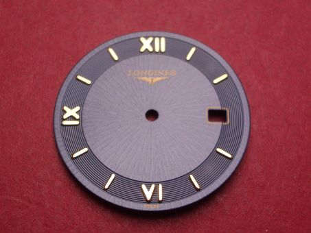 Longines Zifferblatt, Ø 27,5mm, blau mit goldfarbenen Inlays 