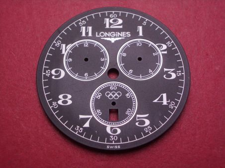 Longines Zifferblatt, Ø 36,9mm, schwarz/weiß 