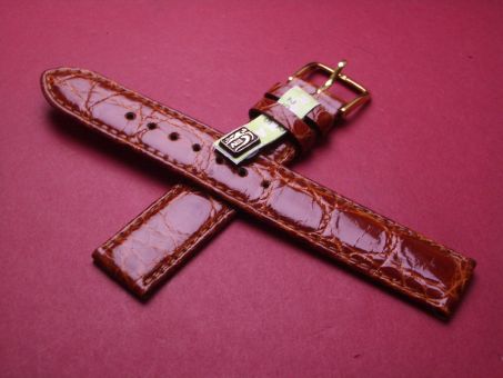 Louisiana Krokodil-Leder-Armband, 16mm Farbe: braun glänzend 