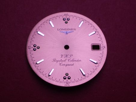 Longines Zifferblatt, Ø 28,5mm, bronze mit silberfarbenen Inlays 