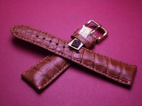Louisiana Krokodil-Leder-Armband, 22mm auf 18mm, Farbe: braun 