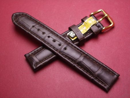 Louisiana Krokodil-Leder-Armband, 18mm, Farbe: dunkelbraun 