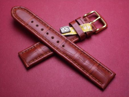 Louisiana Krokodil-Leder-Armband, 18mm, Farbe: rot-braun 