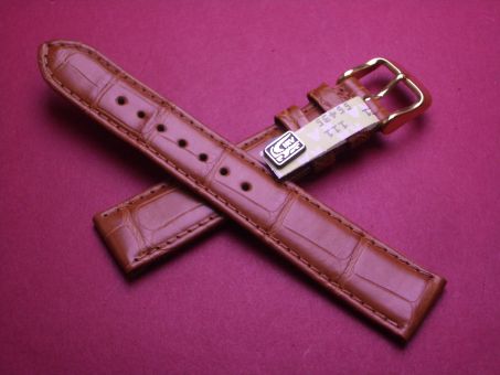 Louisiana Krokodil-Leder-Armband, 18mm im Verlauf auf 16mm, Farbe: braun 