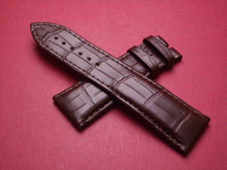 Breguet Lederarmband, Krokodil, Breite: 24mm im Verlauf auf 20mm, Längen: Lochseite 115mm & Schließenseite 75mm, braun, ohne Schließe, GCU.9YV.LO.UM.A 