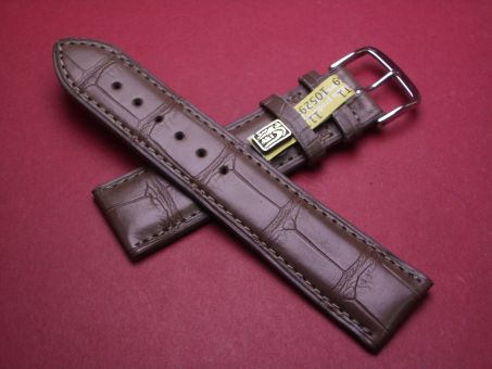 Louisiana Krokodil-Leder-Armband, 22mm auf 20mm, Farbe: dunkeltaupe 