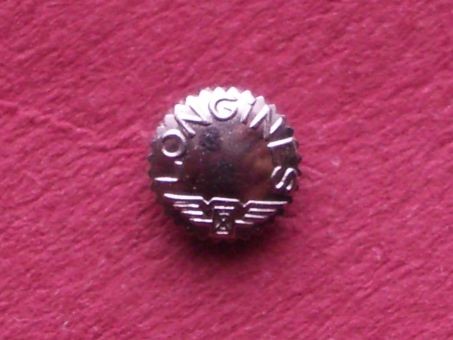 Longines Krone in Stahl, Ø 3,95mm, Höhe 1,75mm, Gesamthöhe 2,6mm Gewinde 0,9 