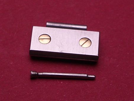 Cartier Santos Armband-Glied Link Verlängerungsglied, Stahl/Gold, 13,54mm, von links verschraubt Höhe ca. 2,4mm 