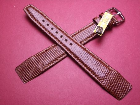 Louisiana Eidechsleder-Armband, 20mm im Verlauf auf 16mm, Farbe: braun, für feste Stege, XL-Länge 