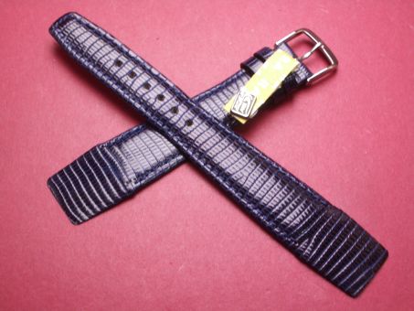 Louisiana Eidechsleder-Armband, 20mm im Verlauf auf 16mm, Farbe: dunkelblau, für feste Stege 