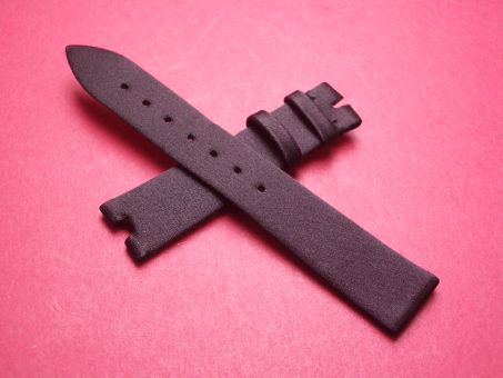 Breguet Lederarmband, mit Stoffüberzug, Breite: 16mm im Verlauf auf 14mm, Zwischenbreite: 4,6mm, Längen: Lochseite 105mm & Schließenseite 60mm, schwarz, ohne Schließe, GCU.864.RNNB 