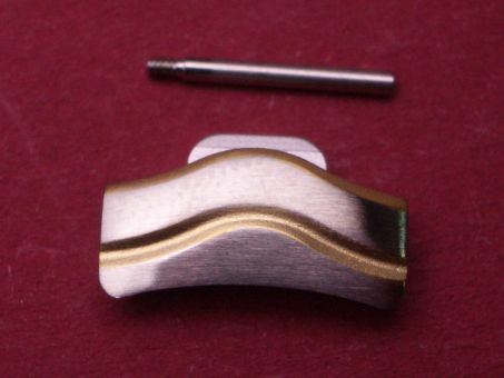 Ebel Sport Armband-Glied Link, Anstoßglied  12,9mm breit Stahl/Gold leicht gewölbt 