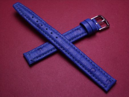 Leder-Armband, Strauß, 12mm, Farbe: blau 