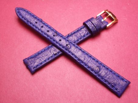 Leder-Armband, Strauß, 12mm im Verlauf auf 10mm, Farbe: dunkelblau 