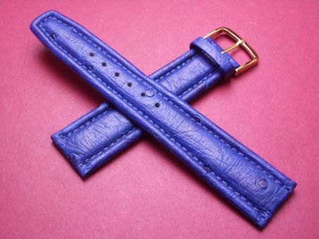 Leder-Armband, Strauß, 20mm im Verlauf auf 18mm, Farbe: blau 