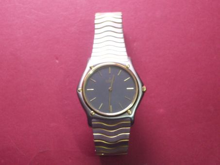 Komplette Uhr, Ebel Sport Classique, Referenz 181903, Stahl/Gold, Durchmesser ca. 34,2mm, Quartz, dunkles Zifferblatt, getragen 