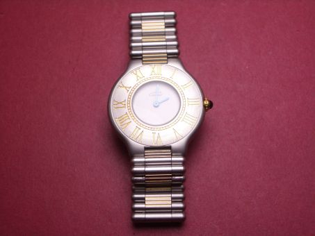Komplette Uhr, Cartier, Referenz 901013052, Stahl/Gold, Durchmesser ca. 31,2mm, Quartz 