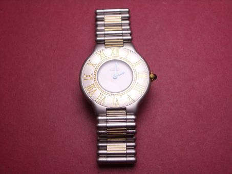Komplette Uhr, Cartier, Referenz 901013052, Stahl/Gold, Durchmesser ca. 31,2mm, Quartz, getragen 