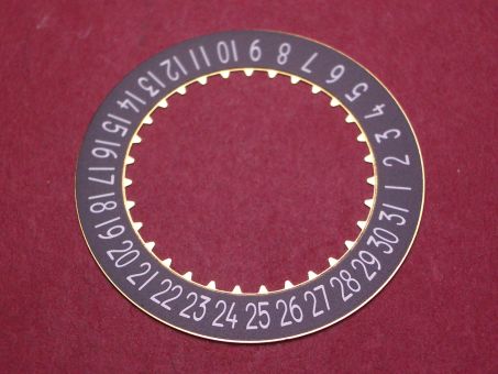 IWC Datumsscheibe, weiße Schrift auf schwarzem Grund, Datum bei der 6, für Fliegeruhr - die große Fliegeruhr, Ref. IW5004, IWA19556 