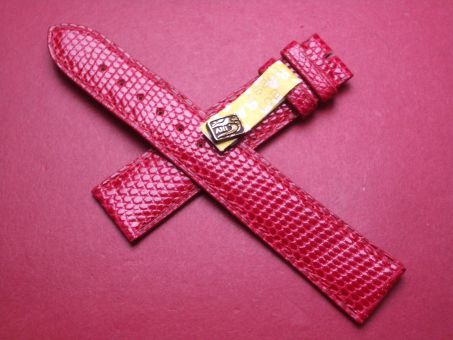 Yves Saint Laurent Eidechsen-Leder-Armband, 18mm im Verlauf auf 15mm an der Schließe, Farbe: rot 