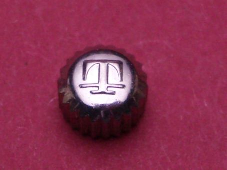 Tissot Krone in Stahl wasserdicht, altes Modell Ø 6,3mm, Höhe 4,13mm, Tubus 2,5mm Gewinde 0,9mm 