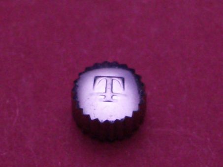 Tissot Krone in Stahl wasserdicht, altes Modell Ø 5,0mm, Höhe 3,13mm, Tubus 2,5mm 