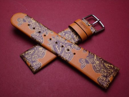 Esprit Leder-Armband, 25mm im Verlauf auf 20mm, Länge: Lochseite 120mm & Schließenseite 80mm, Farbe: orange/braun, mit Dornschließe 