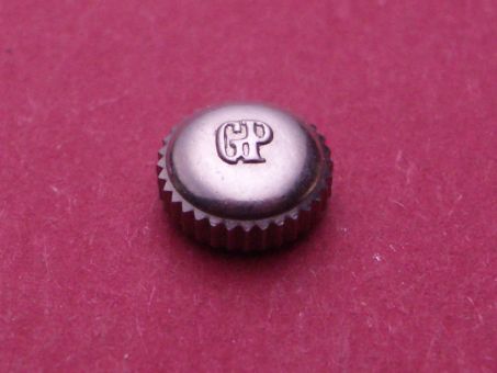 Girard Perregaux Stahl Krone, Ø 6,0mm, Höhe 2,9mm, Gewinde 0,9mm, Tubus 2,4mm 
