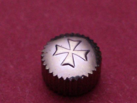 Vacheron Constantin Stahl Krone wasserdicht, Ø 3,96mm, Höhe 2,5mm, Gewinde 0,8mm, Tubus 2,0mm 