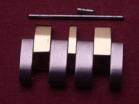 Tissot Verlängerungsglied, Stahl / Gold, 20mm mit Stift und Hülse 