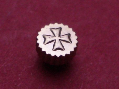 Vacheron Constantin Stahl Krone staubgeschützt, Ø 3,5mm, Höhe 1,72mm / 2,76mm, Gewinde 0,9mm 