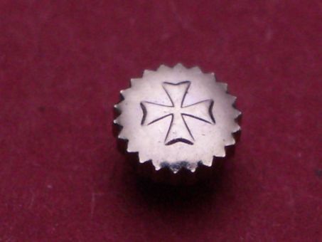 Vacheron Constantin Stahl Krone staubgeschützt, Ø 3,97mm, Höhe 1,4mm / 2,45mm, Gewinde 0,9mm 